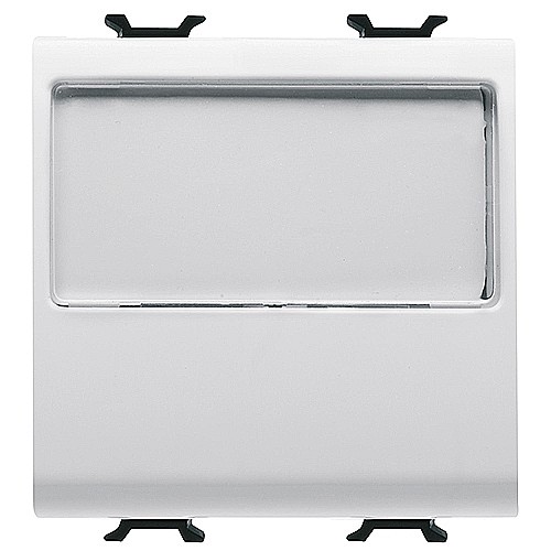 GW15191 Buton cu revenire si indicator luminos pentru nume NO 10A 2 module CH/Alb Satin [1]