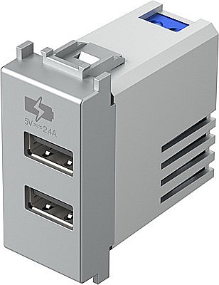 INCARCATOR USB TEM 5V 2,4A 1 ARGINTIU MAT [2]