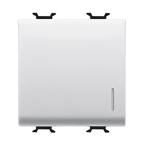 Intrerupator cap cruce iluminabil 1P 16AX 2 module CH/Alb [1]
