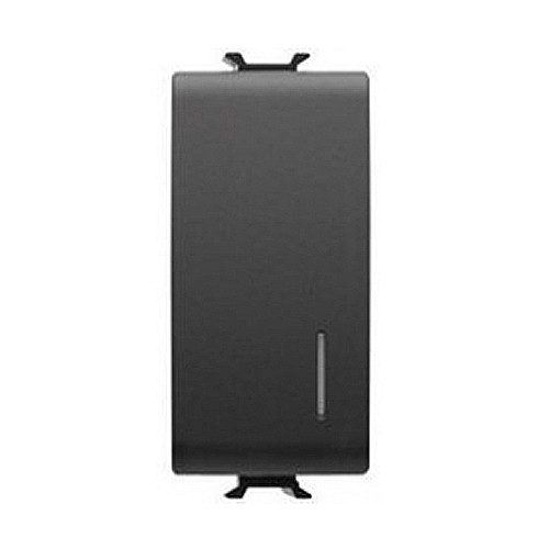 Intrerupator cap scara iluminabil 1P 16AX 1 modul CH/Negru Satin [1]