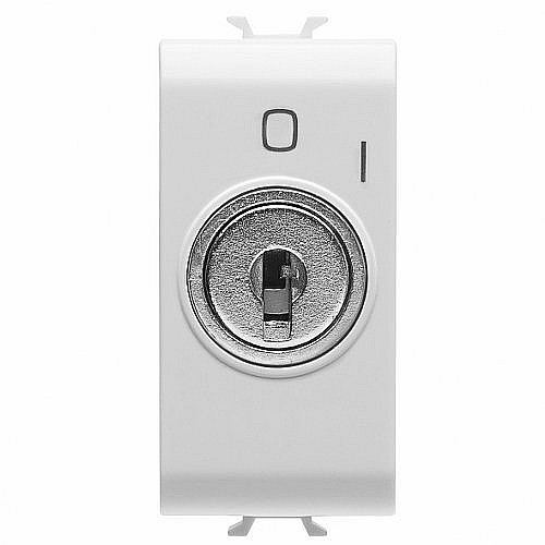 Intrerupator cu cheie 2P 10A 1 modul CH/Alb [1]