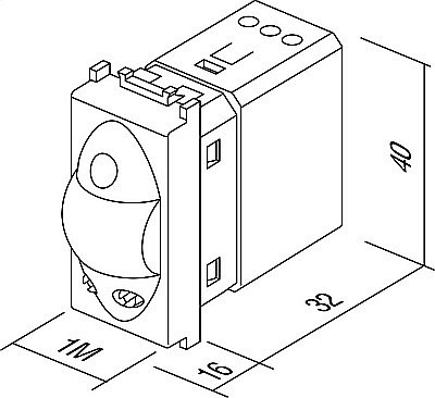 Intrerupator cu IR 6A 250V~ 1M TEM negru [3]