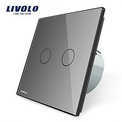 Intrerupator dublu reset, buton revenire gri [1]