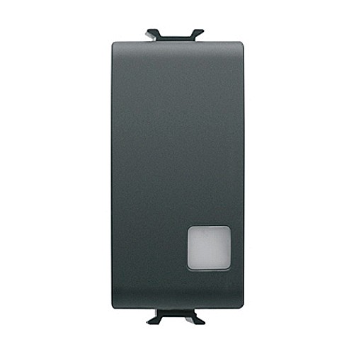 Intrerupator iluminabil 1P 16AX 1 modul CH/Negru Satin [1]