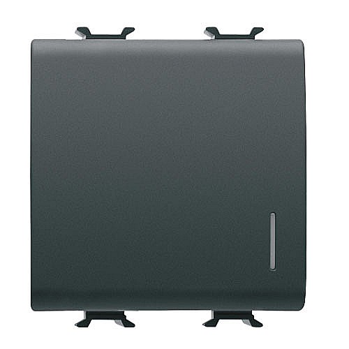 Intrerupator iluminabil 1P 16AX 2 module CH/Negru Satin [1]