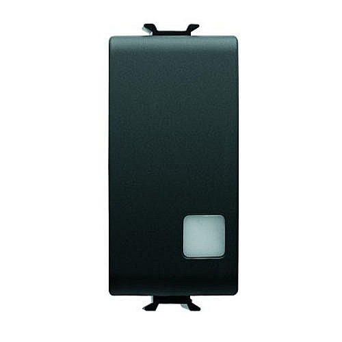 Intrerupator iluminabil 2P 16AX 1 modul CH/Negru Satin [1]