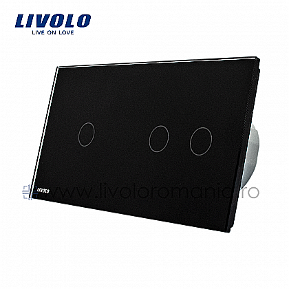 Întrerupător simplu+dublu wireless, generatia noua negru [1]