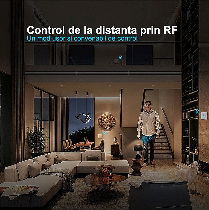 Întrerupător simplu+simplu wireless, generatia noua gri [4]
