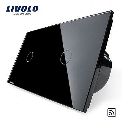 Întrerupător simplu+simplu wireless, generatia noua negru [1]