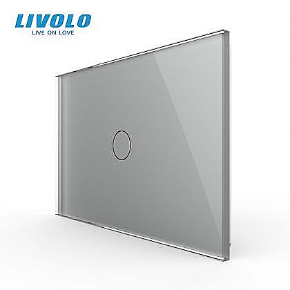 Intrerupator simplu, standard italian, cu panou sticla, 3M gri [1]
