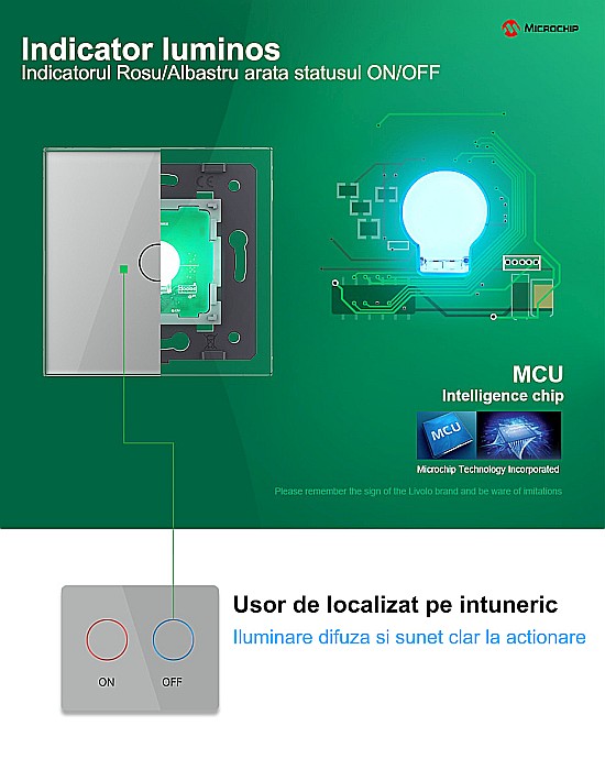 Modul intrerupator dublu tactil, cap scara / cap cruce, Generatia Noua [7]