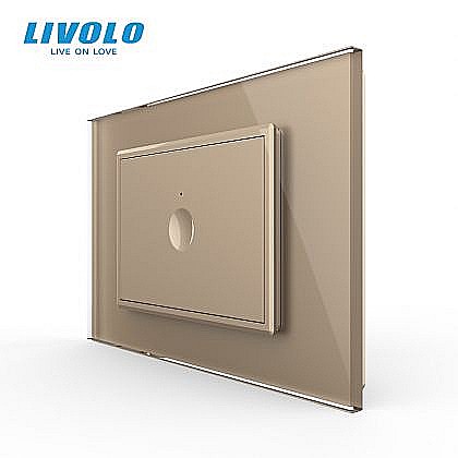 Intrerupator simplu tactil, standard italian, cu rama sticla, 3M auriu [1]