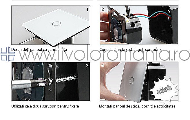 Întrerupător simplu, wireless + telecomandă tip breloc gri [18]