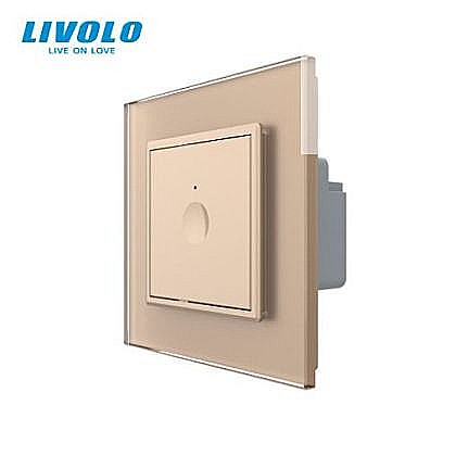 Intrerupator tactil simplu, wireless RF, rama sticla auriu [1]