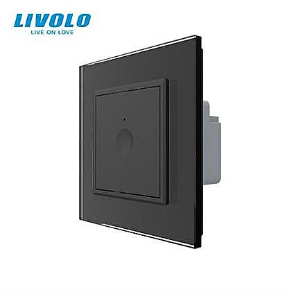 Intrerupator tactil simplu, wireless RF, rama sticla negru [1]