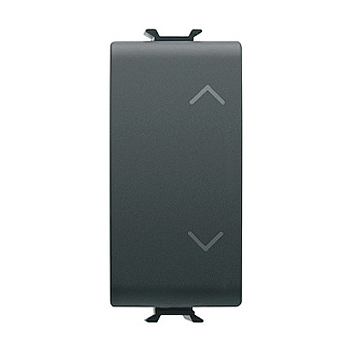 Intrerupator Up/Down 1P 10AX 1 modul CH/Negru Satin [1]
