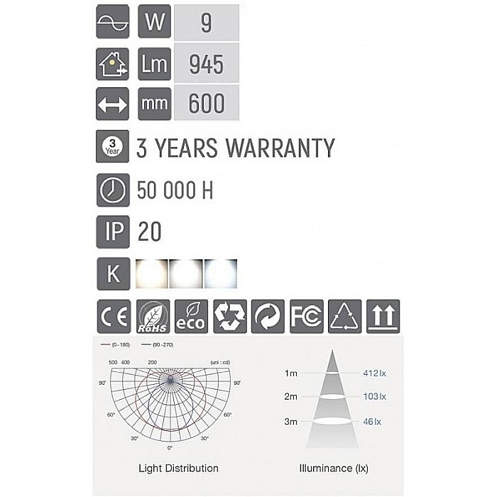 LED tube glass LED market 600mm 9W [2]