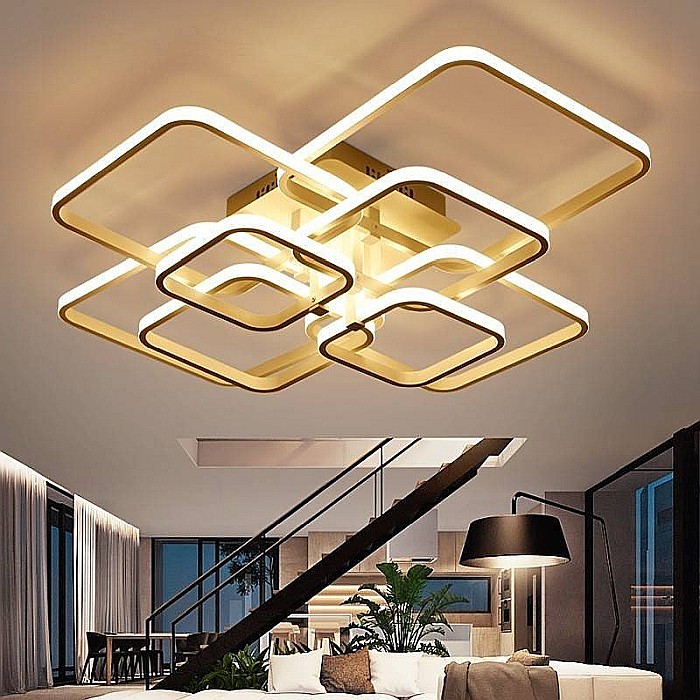 Lustra LED 80W, 7600lm - 50 000 ore, LED Market, 1712 ACRILYC 580/460/140, 4000K lumina naturala [1]