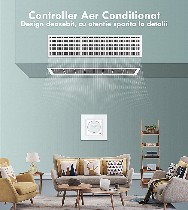 Modul controller pentru aer conditionat, fara rama sticla gri [5]