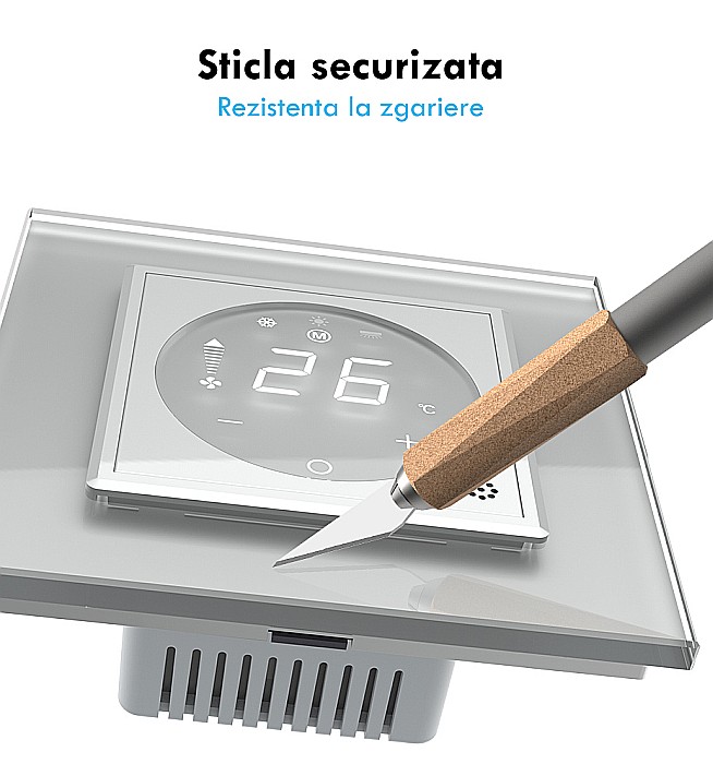 Modul controller pentru aer conditionat, fara rama sticla gri [11]