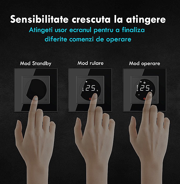 Modul controller pentru aer conditionat, fara rama sticla gri [7]