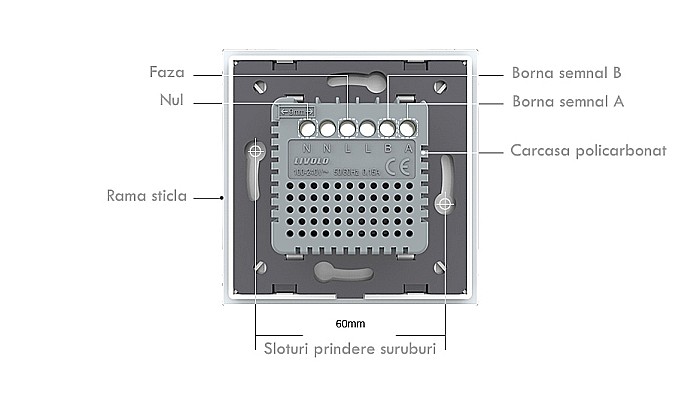 Modul controller pentru aer conditionat, fara rama sticla gri [14]