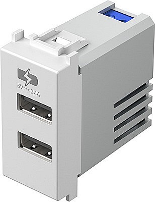 Modul Incarcator USB5V 2,4A 1modul, alb [2]