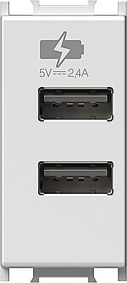 Modul Incarcator USB5V 2,4A 1modul, alb [1]