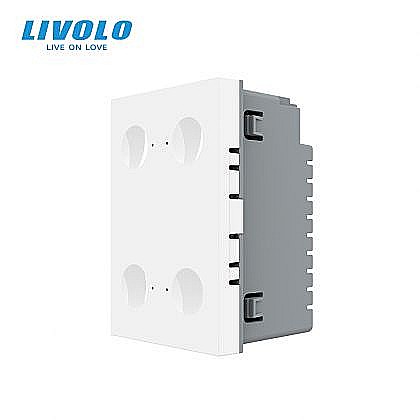 Modul intrerupator cvadruplu tactil, control telecomanda RF, cap scara / cap cruce, standard italian, 3M alb [1]