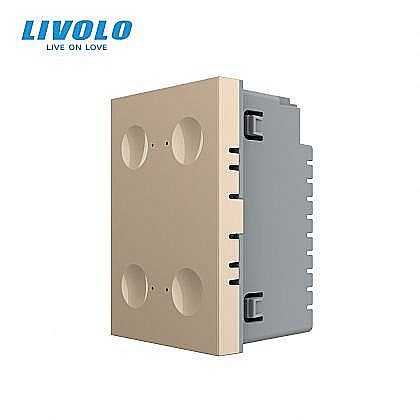 Modul intrerupator cvadruplu tactil, control telecomanda RF, cap scara / cap cruce, standard italian, 3M auriu [1]