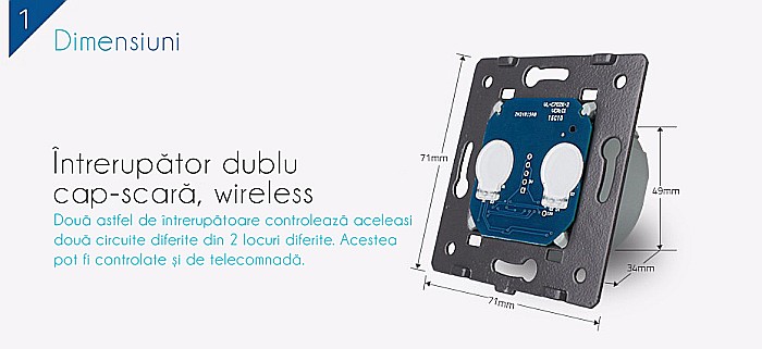 Modul Întrerupător dublu, cap scară, wireless [3]