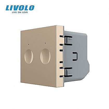 Modul intrerupator dublu tactil, control draperie auriu [1]