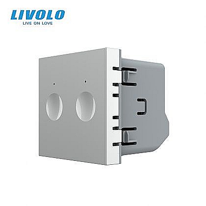 Modul intrerupator dublu tactil, control draperie gri [1]