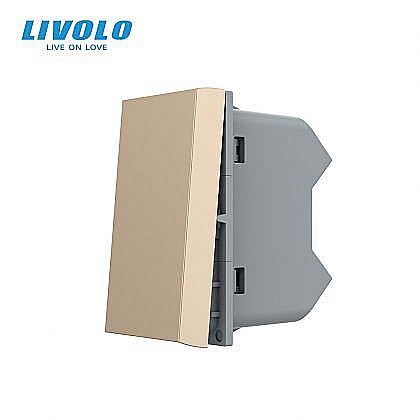 Modul Întrerupător mecanic simplu, cu revenire, 1M auriu [1]
