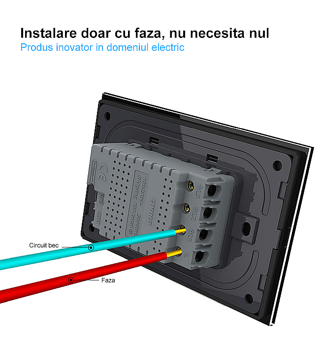 Modul intrerupator simplu, standard italian, cap scara / cap cruce, 3M [10]