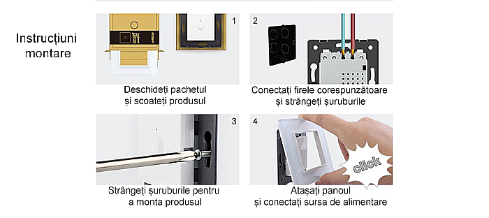 Modul intrerupator simplu, standard italian, control telecomanda RF, 3M [4]