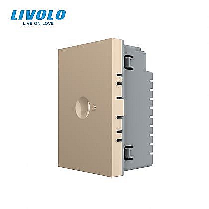 Modul intrerupator simplu tactil, control telecomanda RF, cap scara / cap cruce, standard italian, 3M auriu [1]