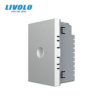 Modul intrerupator simplu tactil, control telecomanda RF, cap scara / cap cruce, standard italian, 3M gri [1]