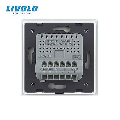 Intrerupator tactil simplu WiFi, cap / scara / cruce, cu rama sticla, 2M [2]