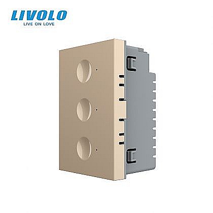 Modul intrerupator triplu tactil, control telecomanda RF, cap scara / cap cruce, standard italian, 3M auriu [1]