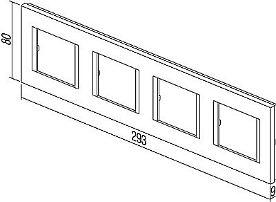 Modul Line Rama 4x2M IP20 Negru [2]