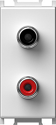 Modul Priza audio 2xRCA 1M alb [1]