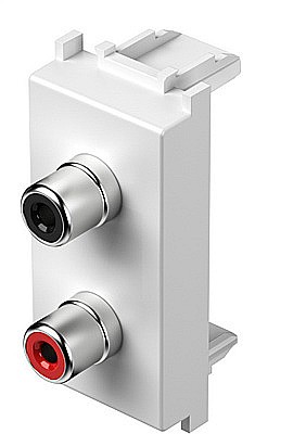 Modul Priza audio 2xRCA 1M alb [2]