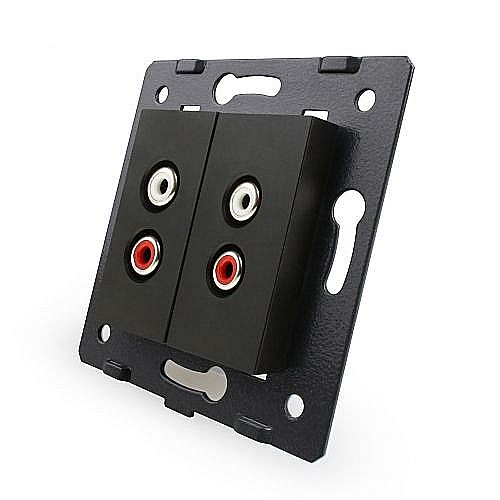 Modul Priză dublă audio, 2xRCA negru [1]
