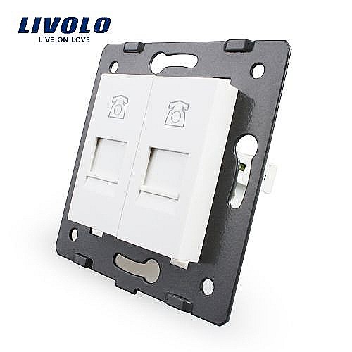 Modul Priză dublă telefon , 2xRJ11 alb [1]