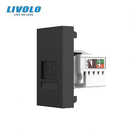 Modul priza retea RJ45, 1M negru [1]