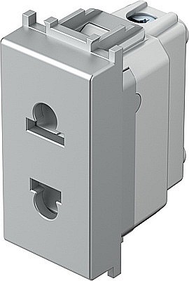 Modul Priză S. EURO 1M 16A ST IP20 Argintiu [2]