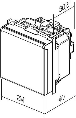 Modul Priză SCHUKO cu cap. 1P 16A ST IP20 Alb [3]