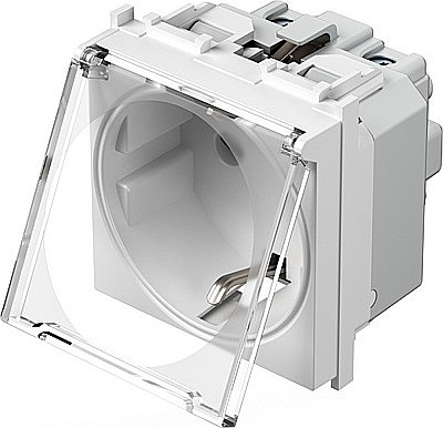 Modul Priză SCHUKO cu cap. 1P 16A ST IP20 Alb [2]