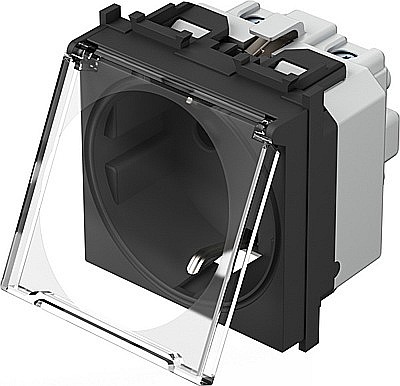 Modul Priză SCHUKO cu cap. 1P 16A ST IP20 Negru [2]